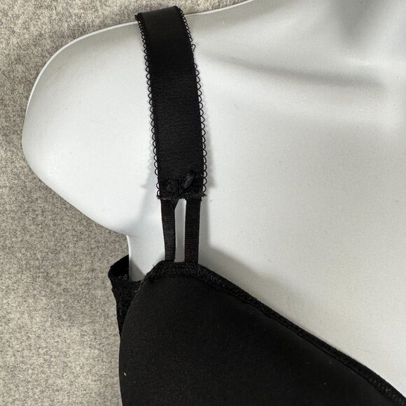 Simone Perele 34F Bra Underwired Black Smooth Floral Mesh Bow Adjustable Straps - Picture 8 of 16